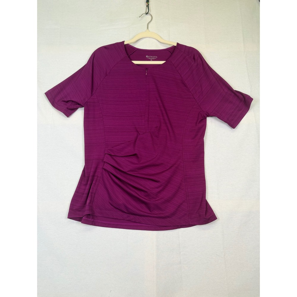 Athleta Womens Berry Purple Space Dye Cycling Jersey Top XL 292945-03 SP18